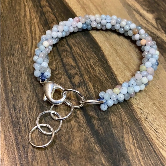 crocheted Morganite bracelet - Picture 7 of 8